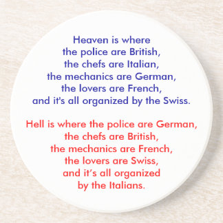 Der Himmel ist dort, wo die Polizei britisch ist, Getränkeuntersetzer