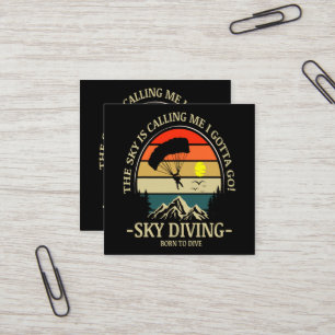 Der Himmel ruft mich, ich muss Skydiving gehen Quadratische Visitenkarte