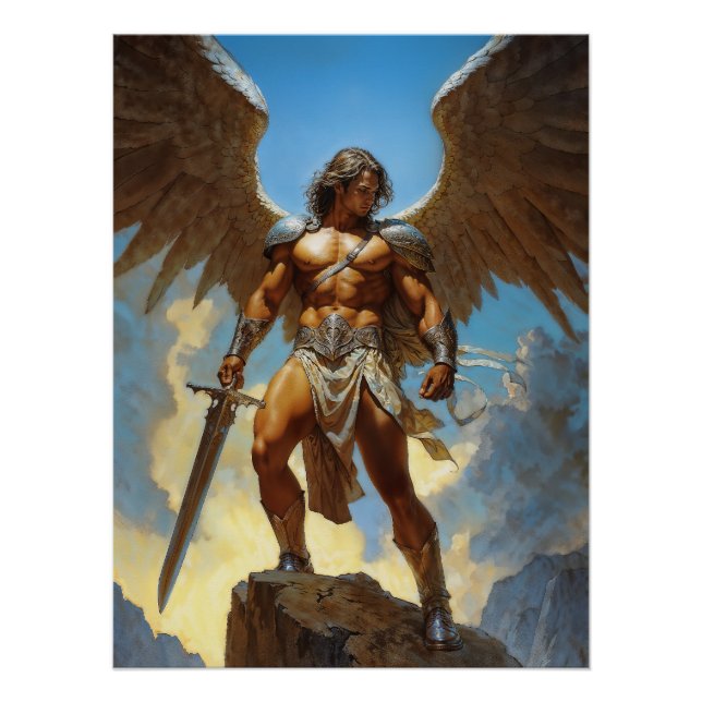 Der himmelgeschmiedete Champion Erzengel Michael Poster (Vorderseite)