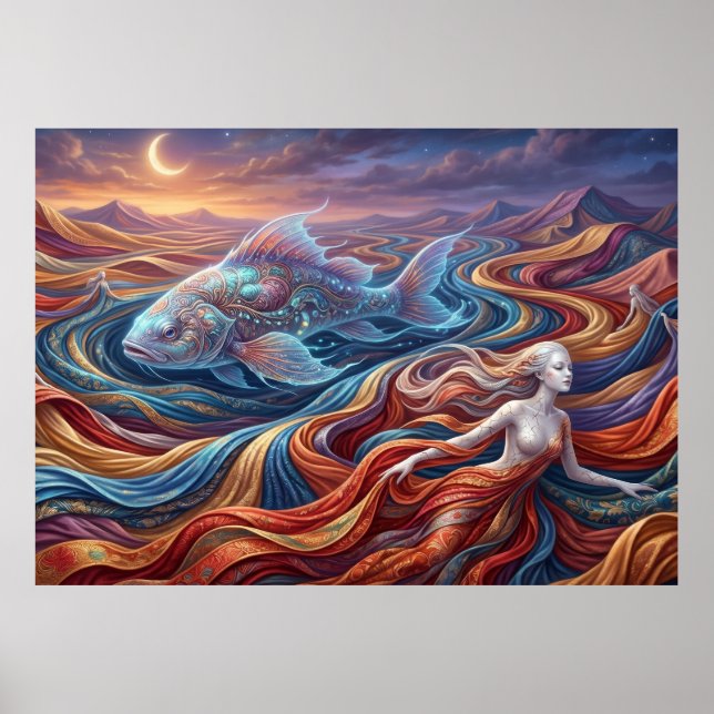Der himmlische Fisch in der Seidenwüste Poster (Vorne)