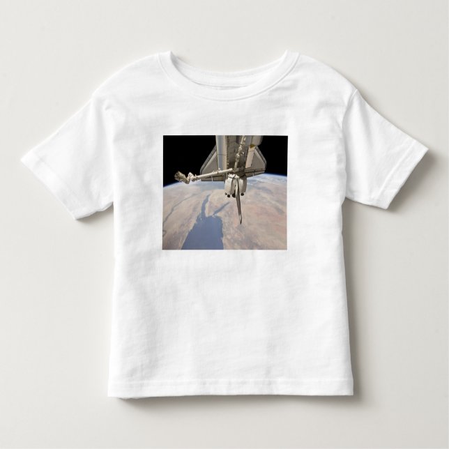 Der hintere Abschnitt des dockten Space Shuttles Kleinkind T-shirt (Vorderseite)
