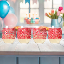 Der Hintergrund der roten und weißen Streifen, die Weinglas Ohne Stiel