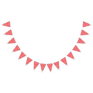 Der Hintergrund der roten und weißen Streifen, die Wimpelkette