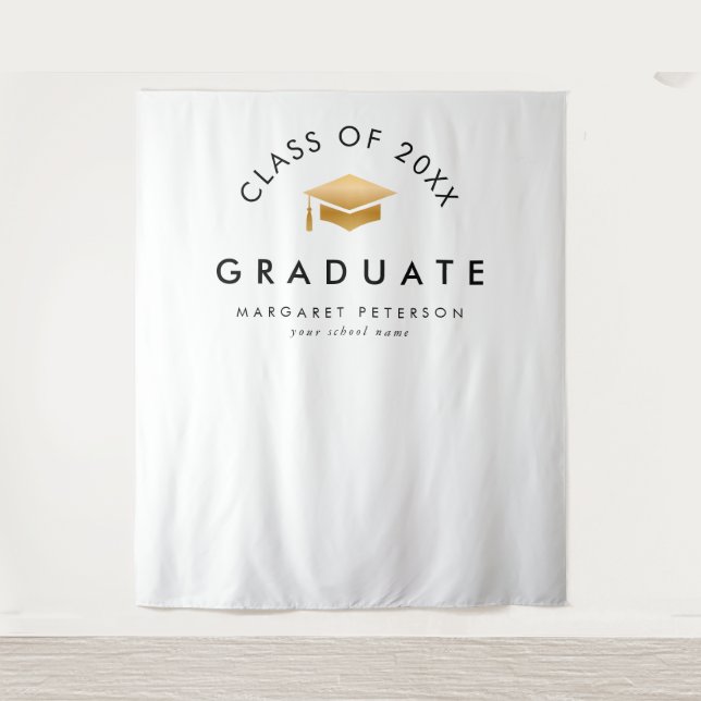 Der Hintergrund des einfachen Gold Grad Cap Abschl Wandteppich (Vorderseite)