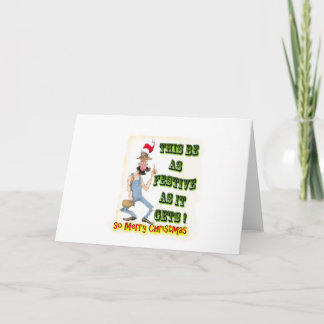 Der Hinterwäldler, der als es festlich ist, erhält Feiertagskarte