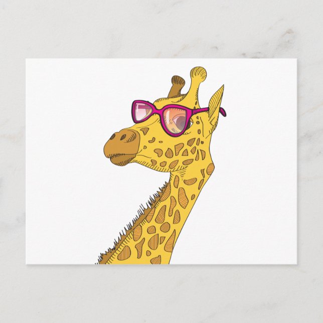 Der Hipster Giraffe Postkarte (Vorderseite)