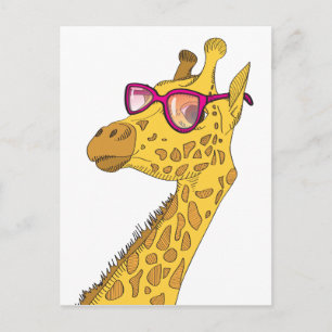 Der Hipster Giraffe Postkarte