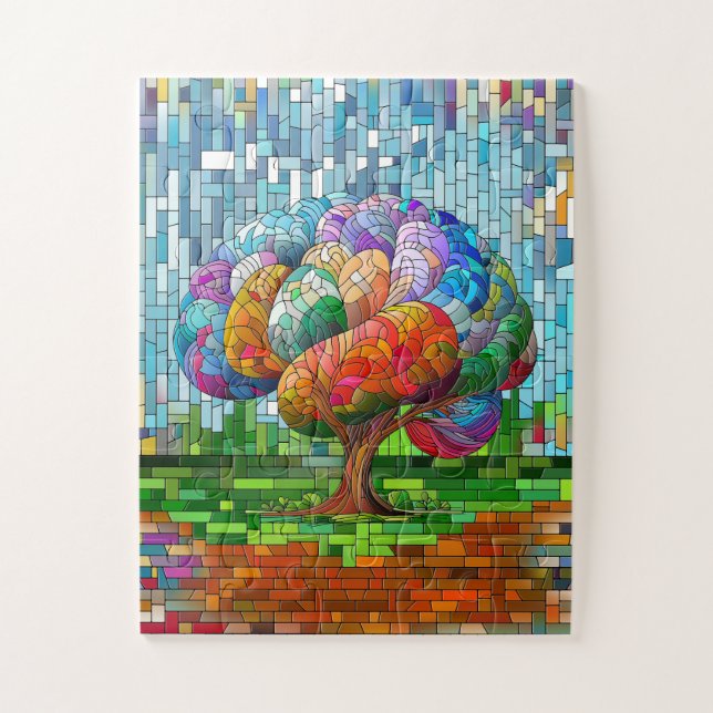 Der Hirnbaum farbenfrohe Mosaik Puzzle (Vertikal)