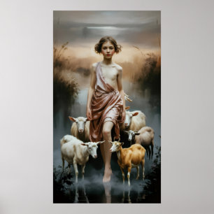 Der Hirte stiller Gewässer Poster