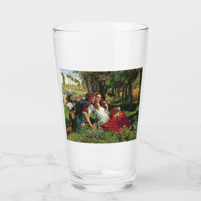 Der Hirte und seine Freundin (von Holman Hunt) Glas (Vorderseite)