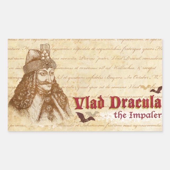 Der historische Graf Dracula Rechteckiger Aufkleber (Vorderseite)