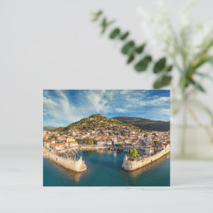 Der historische Hafen von Nafpaktos, Griechenland Postkarte