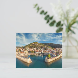 Der historische Hafen von Nafpaktos, Griechenland Postkarte
