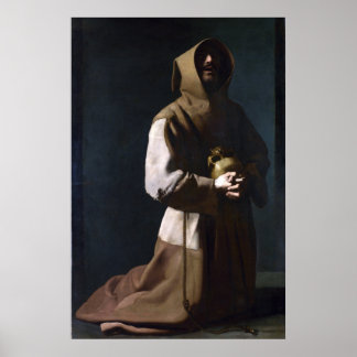Der hl. Franziskus in Meditation (Zurbaran 1635) Poster