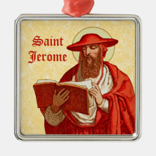 Der hl. Hieronymus als Kardinal mit Buch (P 004) Ornament Aus Metall