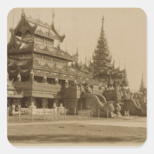 Der Hman Kyaung oder das GlasKloster Birma Quadratischer Aufkleber