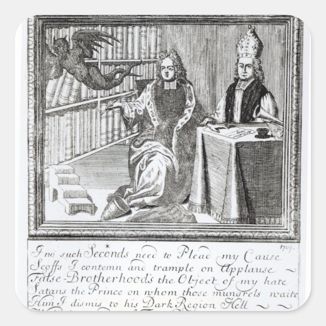 Der Hochkirchenmeister, der sein eigenes Putsch fü Quadratischer Aufkleber (Vorderseite)