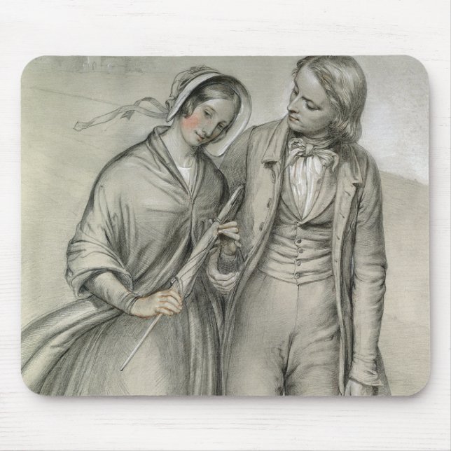 Der Hochzeits-Morgen - die Abfahrt, c.1846 Mousepad (Vorne)