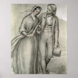 Der Hochzeits-Morgen - die Abfahrt, c.1846 Poster