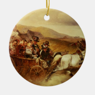 Der Hochzeits-Wagen Keramikornament