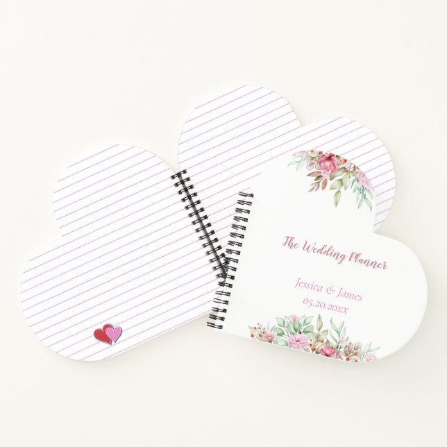 Der Hochzeitsplaner, elegant, blumengeschmückt Notizbuch (Innenseite)