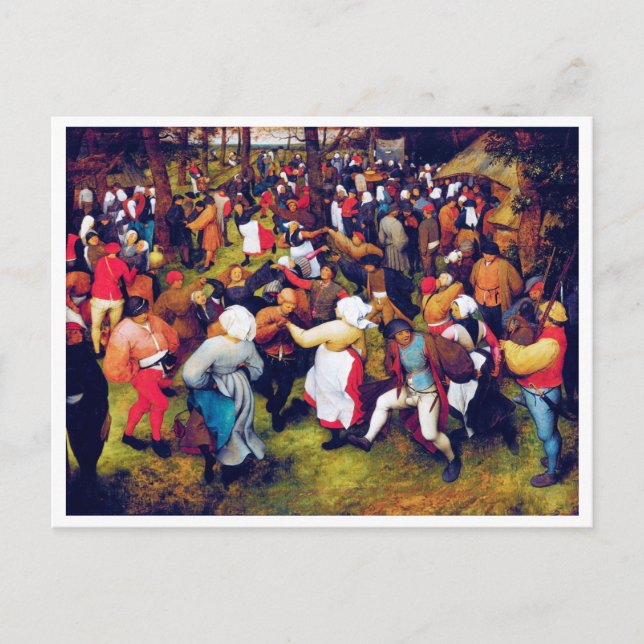 Der Hochzeitstanz, Pieter Bruegel Postkarte (Vorderseite)