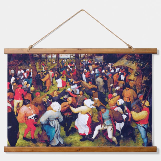 Der Hochzeitstanz, Pieter Bruegel Wandteppich Mit Holzrahmen (Vorne)