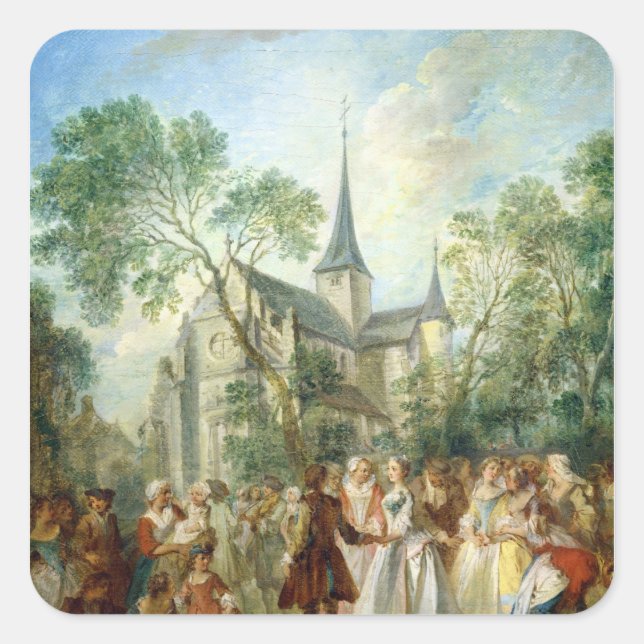 Der Hochzeitstanz Quadratischer Aufkleber (Vorderseite)