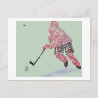 Der Hockey-Spieler Postkarte