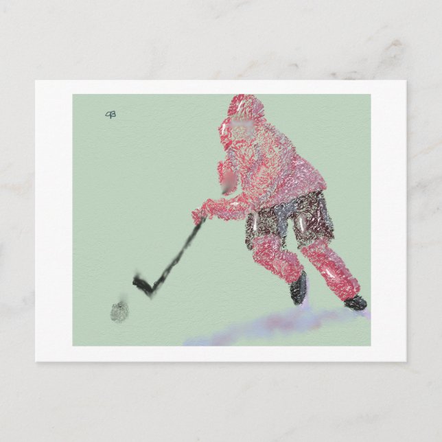 Der Hockey-Spieler Postkarte (Vorderseite)