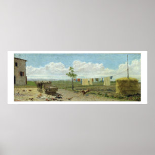 Der Hof (Öl auf Leinwand) Poster