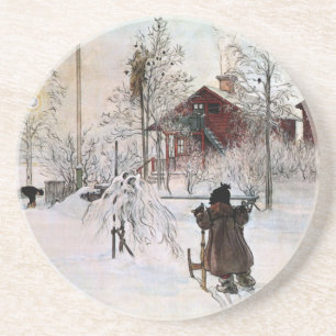 Der Hof und Waschhaus, Carl Larsson Getränkeuntersetzer