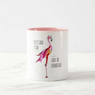 Der hohe Flamingo-Stand ist fabelhaftes lustiges Zweifarbige Tasse
