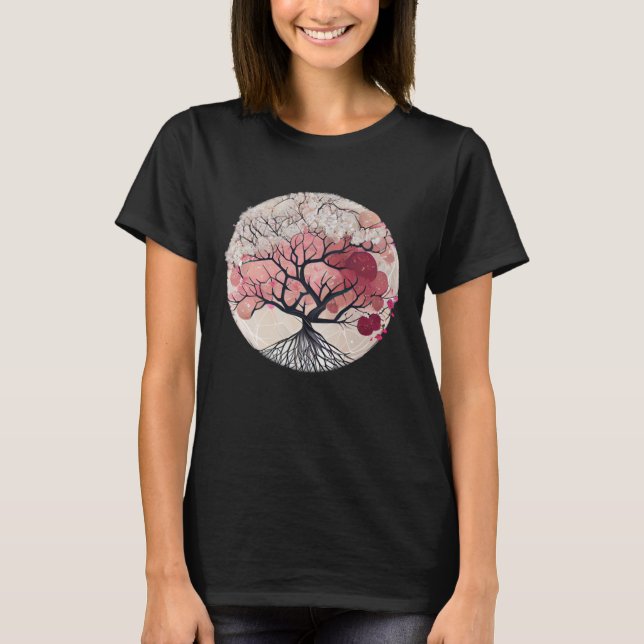 Der Höhepunkt des Frühlings Cherry Blossom Tree of T-Shirt (Vorderseite)