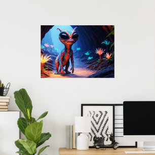 Der Höhlenbewohner-KI-Alien Poster