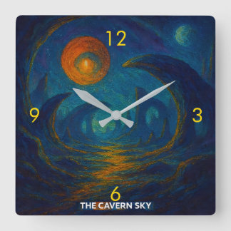 Der Höhlenhimmel  Quadratische Wanduhr