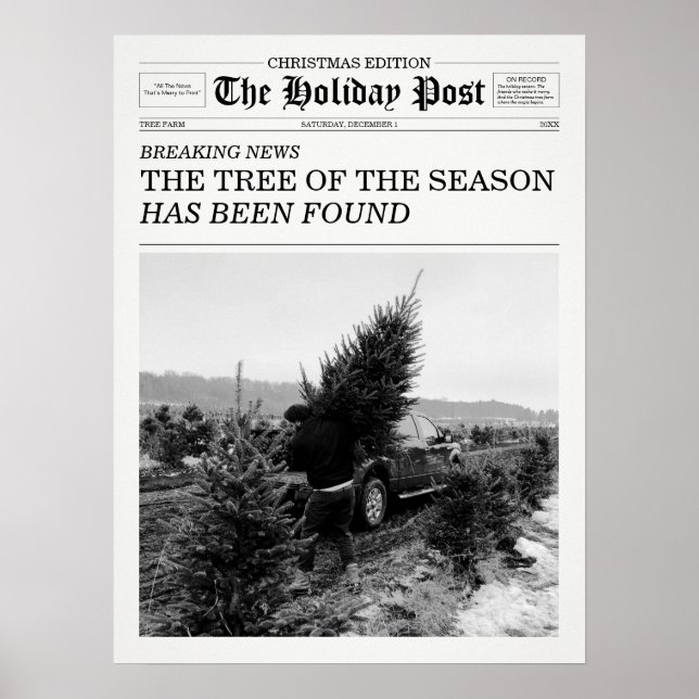 Der Holiday Post Zeitung Weihnachtsbaumfarm Poster (Vorne)