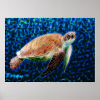 Der Honu des grünen Meeresschildkröten auf blauem