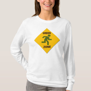 Der Hoodie der grüne Zonen-Frauen T-Shirt