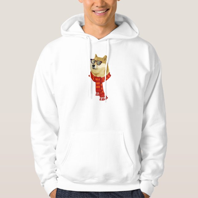 Der Hoodie der Hipsterdoge-Männer (Vorderseite)