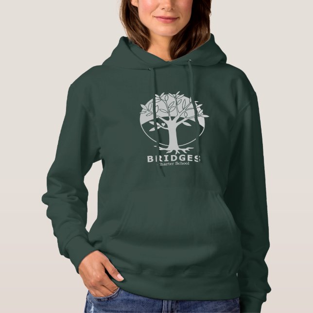 Der Hoodie-Pullover der Frauen - Sortefarben Hoodie (Vorderseite)