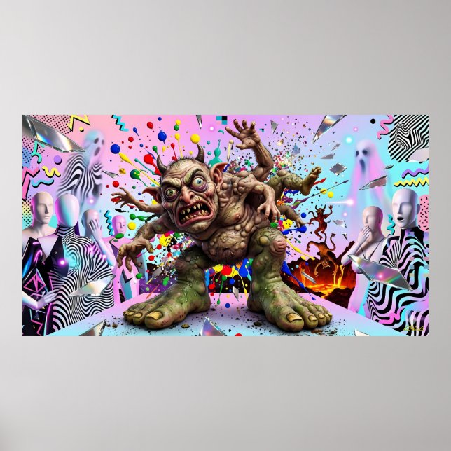 Der Hopgoblin des Memphis-Designs Poster (Vorne)