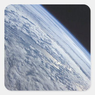 Der Horizont der Erde gegen die Schwärze des Quadratischer Aufkleber