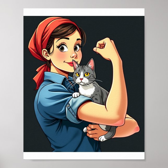 Der hübsche Katzenbesitzer Poster (Vorne)
