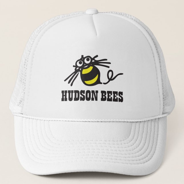 Der Hudson-Bienen-Baseballmütze (weiß) Truckerkappe (Vorderseite)