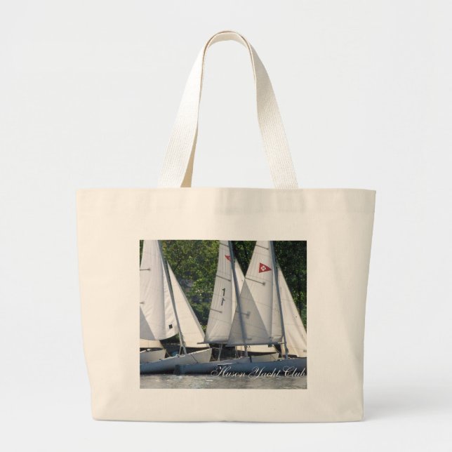 Der Hudson-Yachtclub-Segelboot-Strand-Tasche Jumbo Stoffbeutel (Vorne)