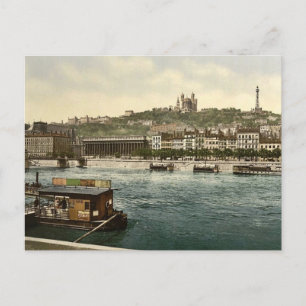 Der Hügel von Fourvi � aus St. Antoine Quay, Lyon Postkarte