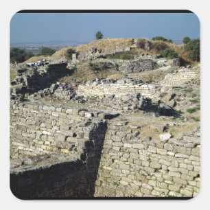 Der Hügel von Hissarlik, der Standort von Quadratischer Aufkleber