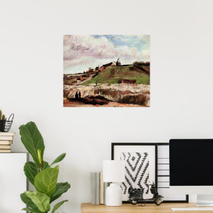 Der Hügel von Montmartre mit Steinbruch von Vincen Poster