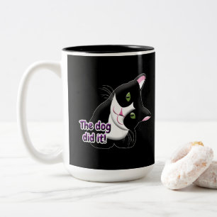 Der Hund hat es Cat gemacht Zweifarbige Tasse